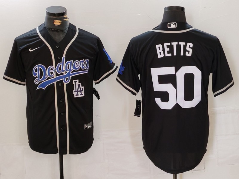 Men Los Angeles Dodgers #50 Betts Black Fashion Nike 2024 MLB Jersey style 7155->los angeles dodgers->MLB Jersey